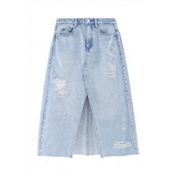 Falda midi vaquera Azul