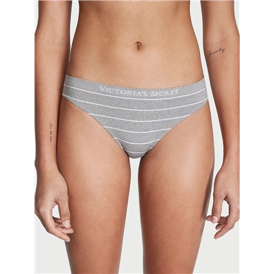 Seamless Lace-Trim Thong Panty
