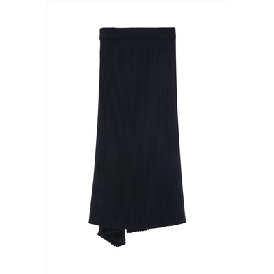 Falda midi Negro
