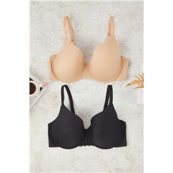Siyah-Ten 2'li Paket Büyük Beden Sütyen TBBAW26CW00007