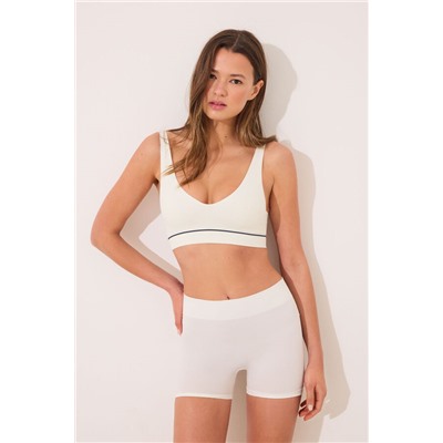 Sujetador seamless canalé blanco