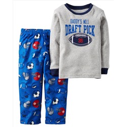 2-Piece Cotton & Fleece PJs