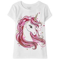 Girls Valentine's Day Unicorn Graphic Tee