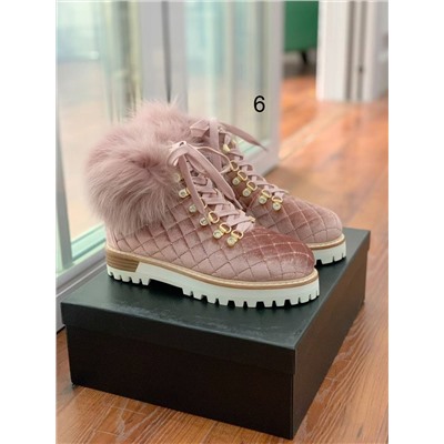 Женские ботинки с опушкой из меха лисы   Lesill*a