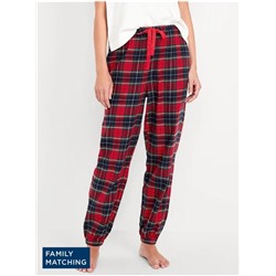 High-Waisted Flannel Pajama Joggers for Women