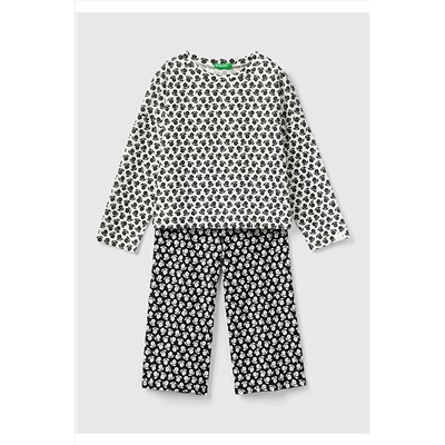 United Colors of BenettonKız Çocuk Karışık Tamamı Çiçek Desenli Pijama Takımı