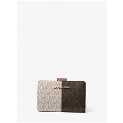 Michael Kors Outlet Jet Set Medium Two-Tone Logo Wallet