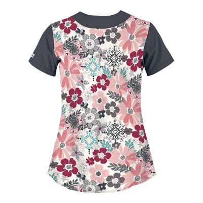 UA Fancy Garden Pewter Scrub Top