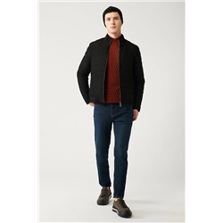 Avva Erkek Koyu Mavi Eskitme Yıkamalı Esnek Slim Fit Dar Kesim Jean Pantolon E003512