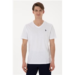 Erkek Regular Fit V Yaka Siyah Basic Tişört