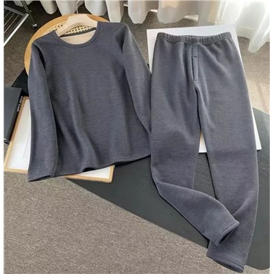 Комплект теплого термобелья для мужчин и женщин (топ + брюки) — мягкий, удобный, на флисовой подкладке.