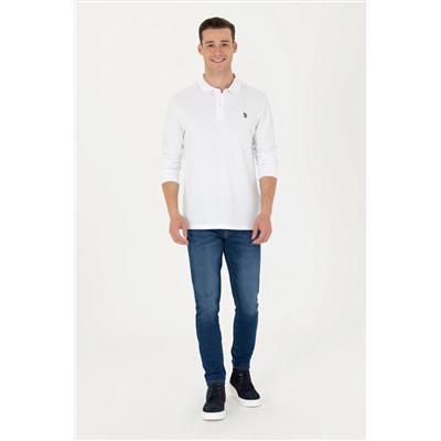 Erkek Beyaz Basic Sweatshirt