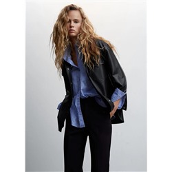 Sobrecamisa efecto piel -  Mujer | MANGO OUTLET Melilla