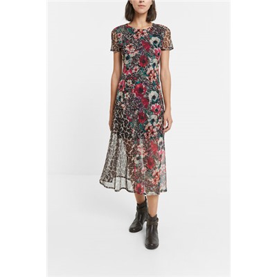 Vestido flores animal print