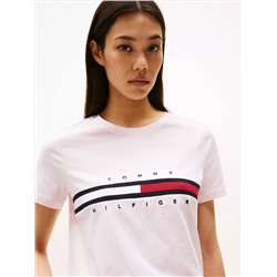 Embroidered Flag Stripe Logo T-Shirt