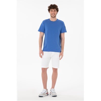 Erkek Regular Fit Bisiklet Yaka İndigo Basic Tişört