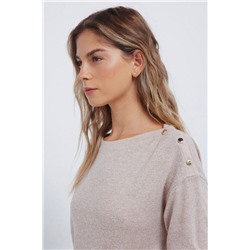 Camiseta combinada hombro botones