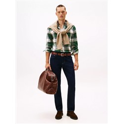 Slim Fit Check Stretch Herringbone Shirt