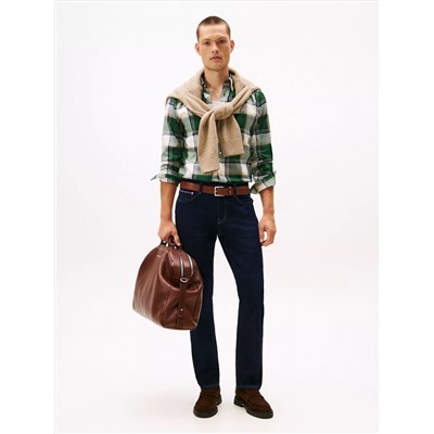 Slim Fit Check Stretch Herringbone Shirt