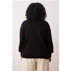 Siyah Fiyonk/Kurdele Detaylı Triko Hırka TBBAW26AV00011