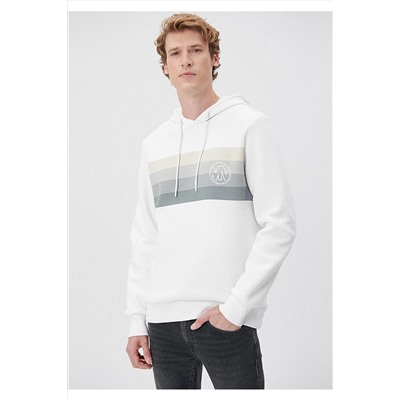 MaviKapüşonlu Beyaz Sweatshirt 0610307-620