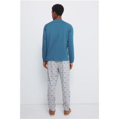 Pijama largo manga raglan pantalón coches