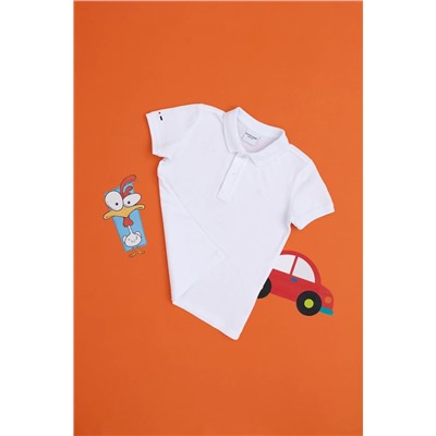 U.S. Polo Assn., Erkek Çocuk Beyaz Basic Polo Yaka Tişört 50292129-VR013