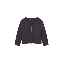 Camiseta manga larga waffle negro