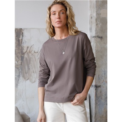 Базовый лонгслив из премиального хлопка с эластаном