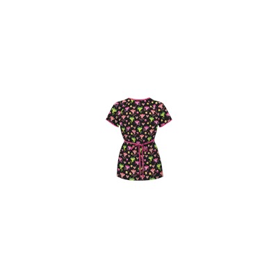 UA Sweet Monkey Black Mock Wrap Scrub Top