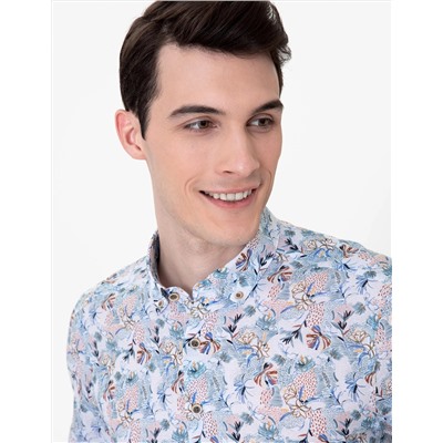 Açık Mavi Slim Fit Uzun Kollu Gömlek