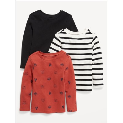 Unisex Long-Sleeve Thermal-Knit T-Shirt 3-Pack for Toddler