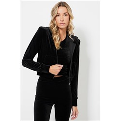 Sudadera de terciopelo - Negro