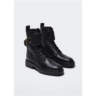 Botín piel cordones -  Mujer | MANGO OUTLET Melilla