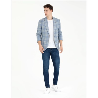 Açık Lacivert Slim Fit Ceket