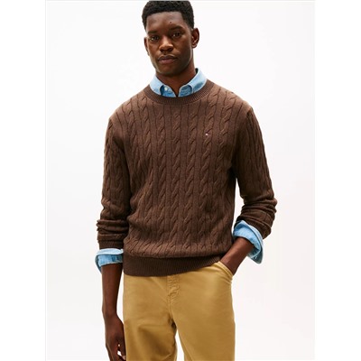 Cable Knit Crewneck Sweater