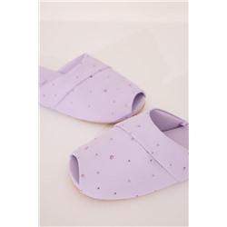 Zapatillas casa lila strass rosa