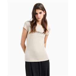 REGULAR FIT T-SHIRT WITH MINI SIGNATURE PRINT IN ASV COTTON