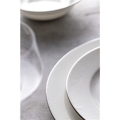 Galena 6 Kişilik 24 Parça Yemek Takımı - Beyaz/Silver