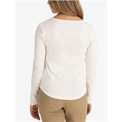 NOTCH NECK LONG SLEEVE T-SHIRT