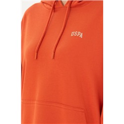 Kadın Kiremit Kapüşonlu Basic Sweatshirt