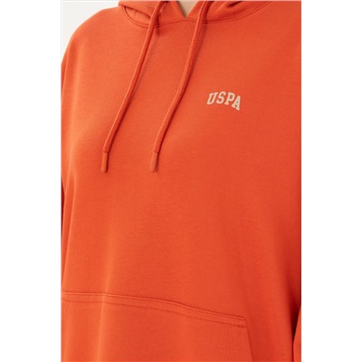 Kadın Kiremit Kapüşonlu Basic Sweatshirt