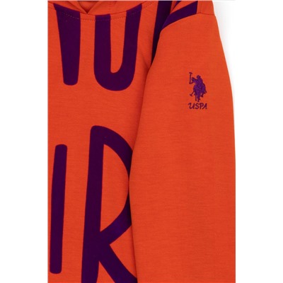 Kız Çocuk Turuncu Kapüşonlu Sweatshirt