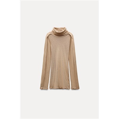 WASHED HIGH NECK T-SHIRT