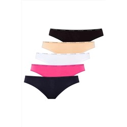 U.S. Polo Assn. Kadın Çok Renkli 5 li Düşük Bel Slip 67001 VOEM67001