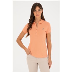 Kadın Somon Basic Polo Yaka Tişört