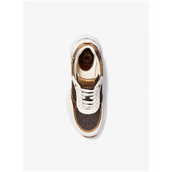Katrina Signature Logo and Metallic Lizard Embossed Trainer