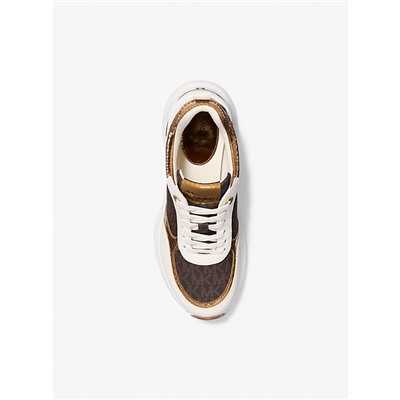 Katrina Signature Logo and Metallic Lizard Embossed Trainer