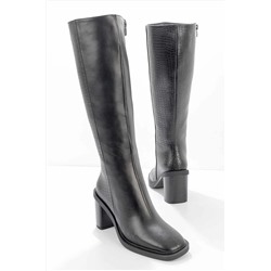 Bambi Siyah Siyah Kroko Kadın Çizme K03209071009