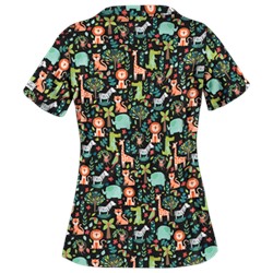 UA Day At The Zoo Black Scrub Top